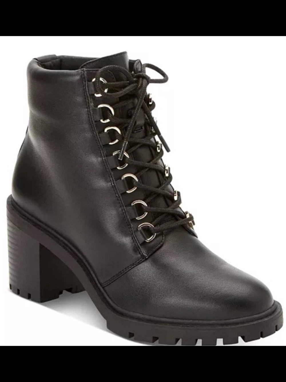 NWT! Alfani "Buffey" Step N Flex Lace-Up Black Boots Women's Size 10.5